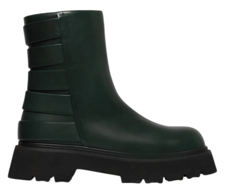 Полусапоги кожаные женские / Зеленый / 35 Полусапоги кожаные женские / Зеленый / 35