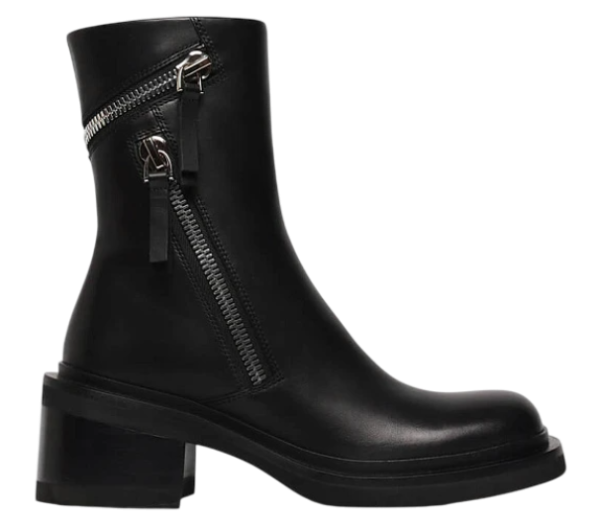 Полусапоги кожаные женские / Черный / 36