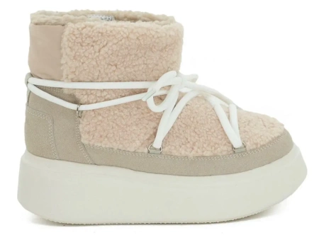 Полусапоги из экозамши женские / Бежевый / 40