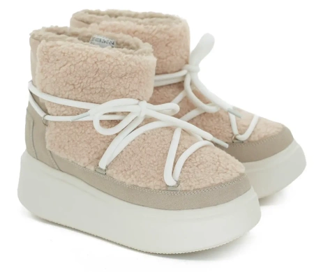 Полусапоги из экозамши женские / Бежевый / 40