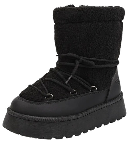 Угги из экокожи женские / Черный / 38