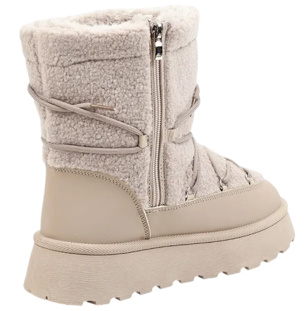 Угги из экокожи женские / Бежевый / 39