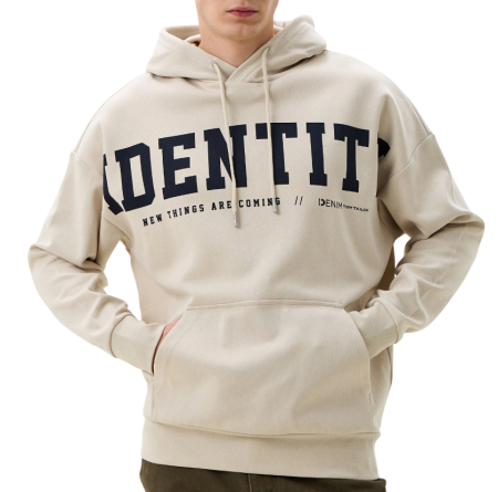 Худи с принтом мужское / Бежевый / 48 Худи с принтом мужское / Бежевый / 48