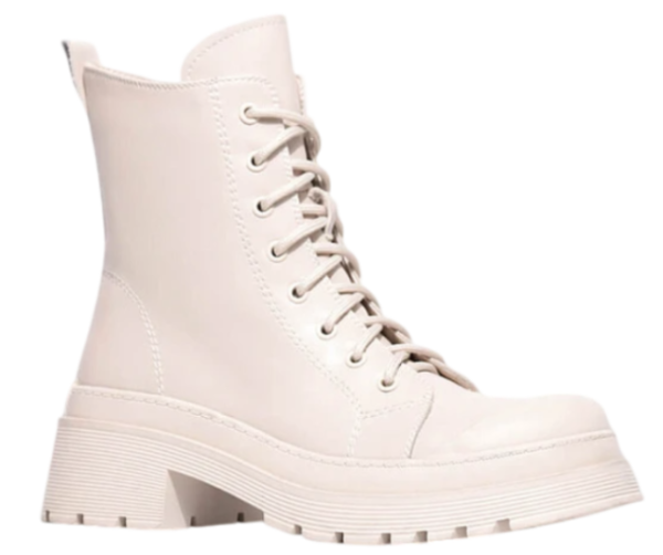 Ботинки из кожи женские / Молочный / 37