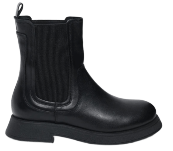 Ботинки из кожи женские / Черный / 37