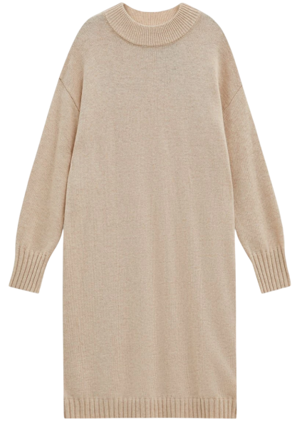 Вязаное платье с шерстью / Молочный / 42