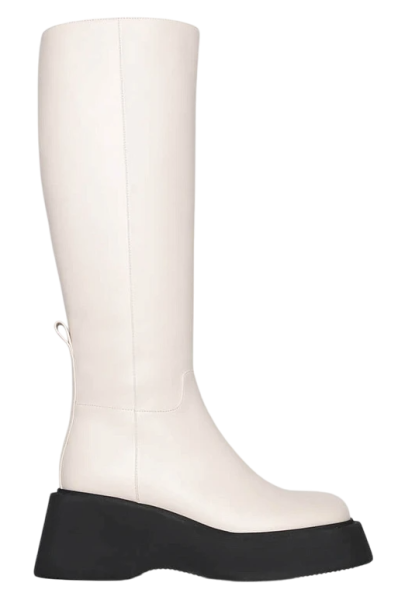 Сапоги кожаные женские / Молочный / 37