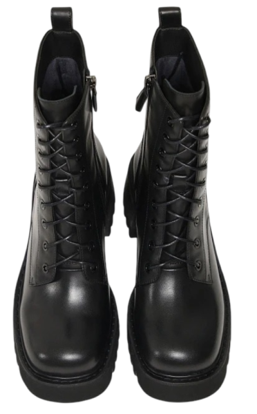 Полусапоги кожаные женские / Черный / 37