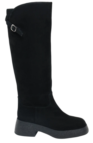 Сапоги велюровые женские / Черный / 37