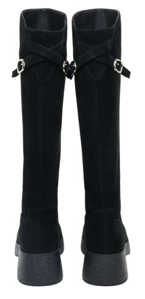 Сапоги велюровые женские / Черный / 37