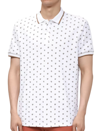 Поло с принтом мужское / Белый / 52 Поло с принтом мужское / Белый / 52