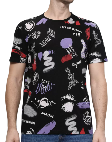 Футболка с принтом мужская / Черный / 54 Футболка с принтом мужская / Черный / 54