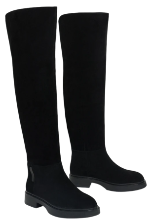 Ботфорты кожаные женские / Черный / 40