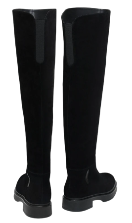 Ботфорты кожаные женские / Черный / 40