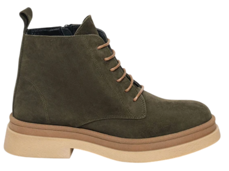 Ботинки кожаные женские / Хаки / 40 Ботинки кожаные женские / Хаки / 40