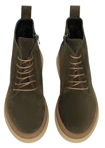 Ботинки кожаные женские / Хаки / 40