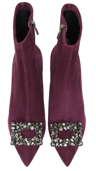 Полусапоги велюровые женские / Бордовый / 35