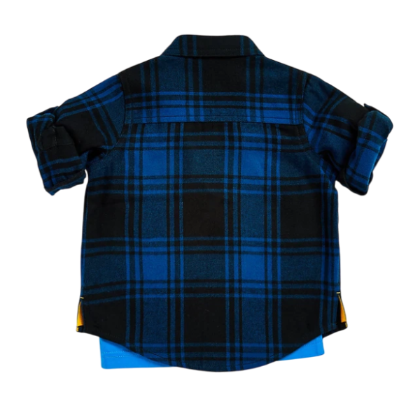 Комплект: футболка и рубашка для мальчика / Синий / 110