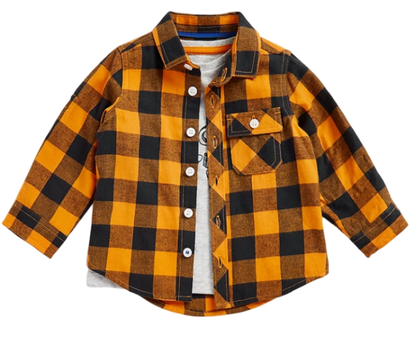 Комплект: футболка и рубашка для мальчика / Желтый / 110