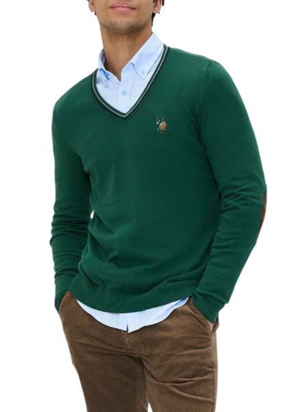 Пуловер из хлопка мужской / Зеленый / 54 Пуловер из хлопка мужской / Зеленый / 54