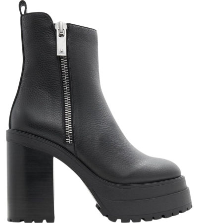 Ботильоны кожаные женские / Черный / 40