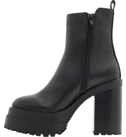 Ботильоны кожаные женские / Черный / 40