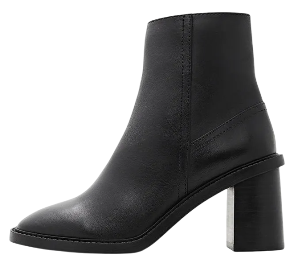 Ботильоны кожаные женские / Черный / 39