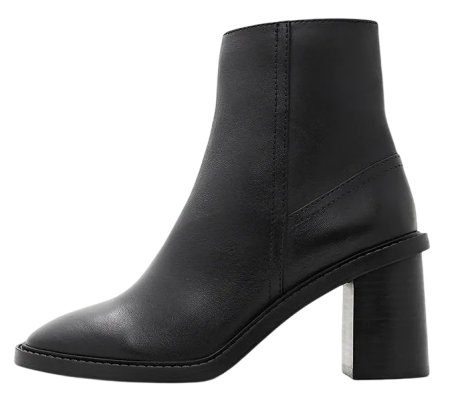 Ботильоны кожаные женские / Черный / 39