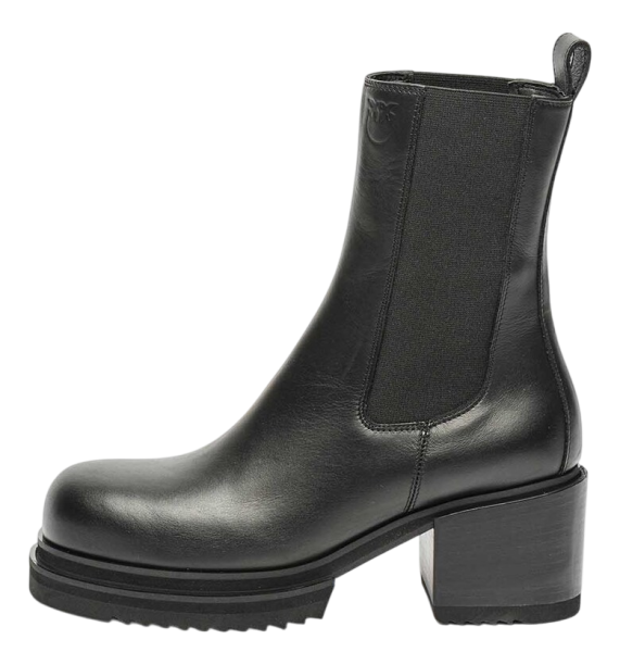 Ботильоны из кожи женские / Черный / 37