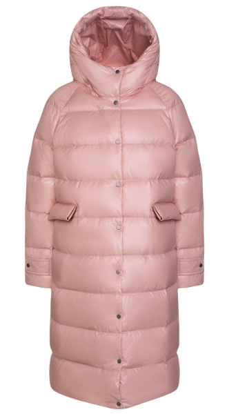 Пуховик с капюшоном для девочки / Розовый / 122