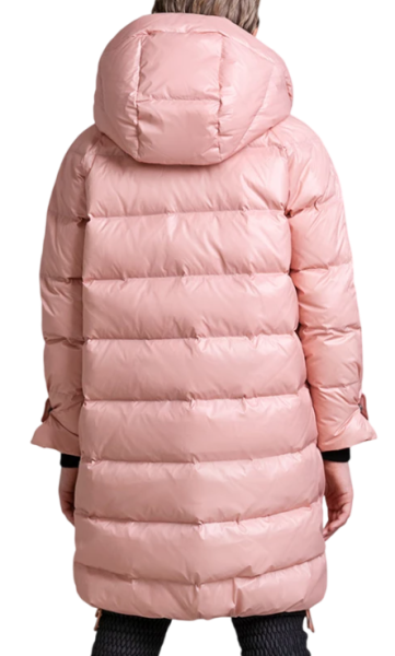 Пуховик с капюшоном для девочки / Розовый / 122