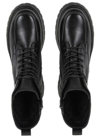 Ботинки из кожи женские / Черный / 37