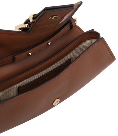 Сумка кожаная с фирменным логотипом  / Коричневый / S