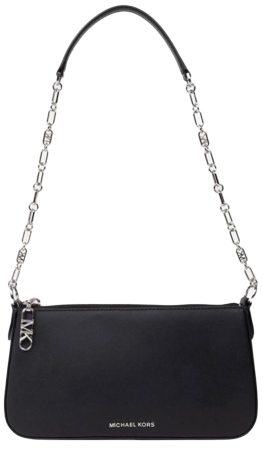 Сумка кожаная с фирменным логотипом  / Черный / S