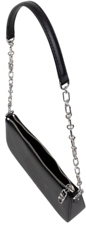 Сумка кожаная с фирменным логотипом  / Черный / S