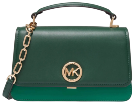 Сумка кожаная с фирменным логотипом  / Зеленый / S