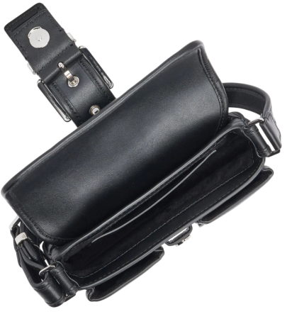 Сумка мини кожаная с фирменным логотипом / Черный / S