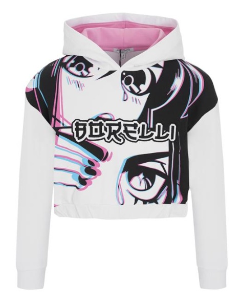 Худи с принтом для девочки / Белый / 170