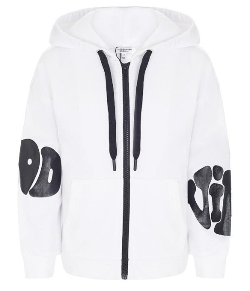 Толстовка с принтом для девочки / Белый / 128