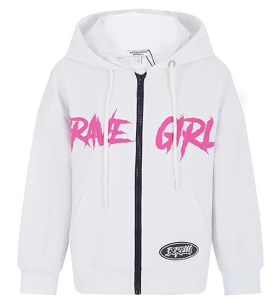 Толстовка с принтом для девочки / Белый / 134