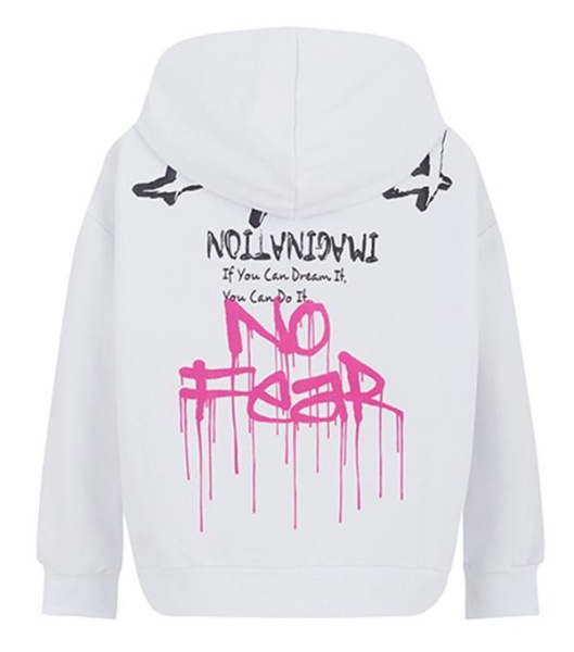 Толстовка с принтом для девочки / Белый / 134