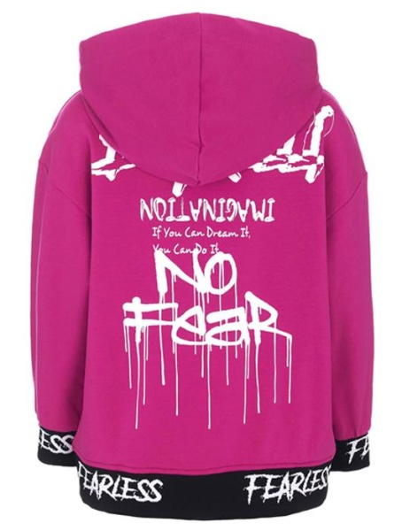 Толстовка с принтом для девочки / Фиолетовый / 152