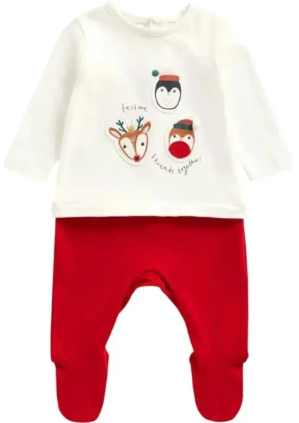 Комбинезон хлопковый детский  / Красный / 74