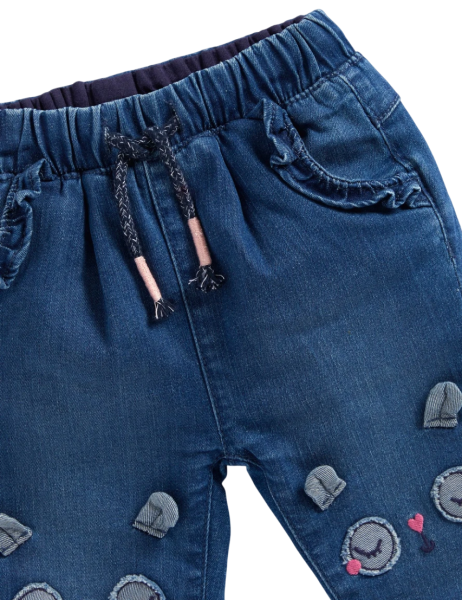 Джинсы с принтом для девочки / Синий / 128 Джинсы с принтом для девочки / Синий / 128