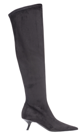 Сапоги на каблуке женские / Черный / 36