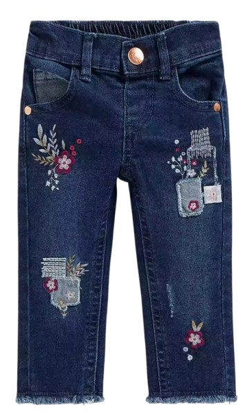 Джинсы с принтом для девочки / Синий / 92 Джинсы с принтом для девочки / Синий / 92