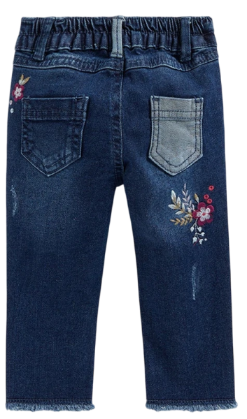Джинсы с принтом для девочки / Синий / 92 Джинсы с принтом для девочки / Синий / 92