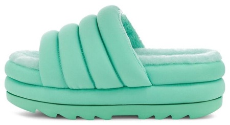 Сандалии с мехом женские / Зеленый / 37