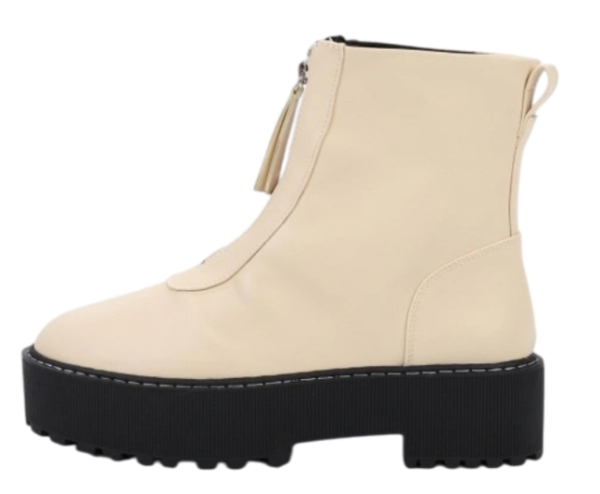 Ботинки из экокожи женские / Бежевый / 39