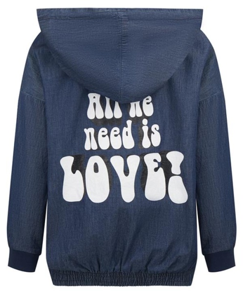 Худи с принтом для девочки / Синий / 146 Худи с принтом для девочки / Синий / 146